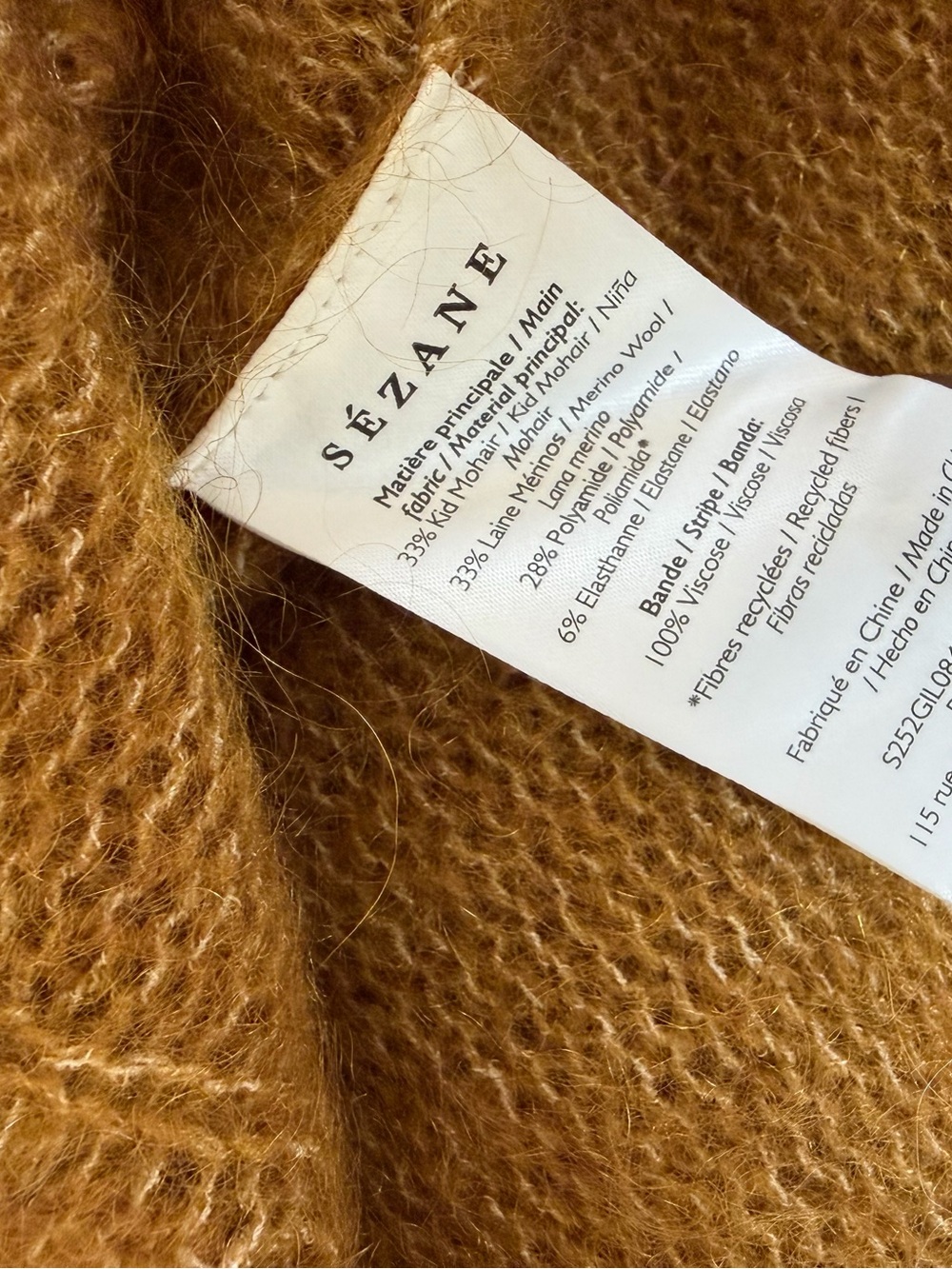 NWOT Sézane Evi Mohair Cardigan, Olive Green - Picture 8 of 8